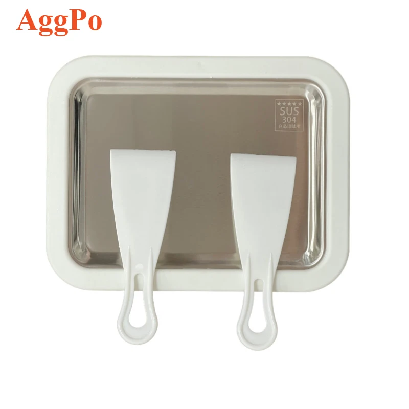 Household fried yogurt machine summer mini fried ice tray small homemade DIY snacks 304 stainless steel fried yogurt tray