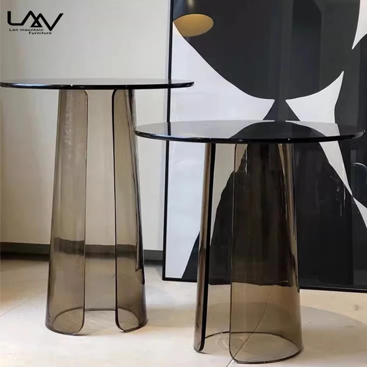 Popular Modern Simple Hotel Living Room Sofa Side Table Furniture  With Acrylic Villa Bedroom Movable Coffee Table