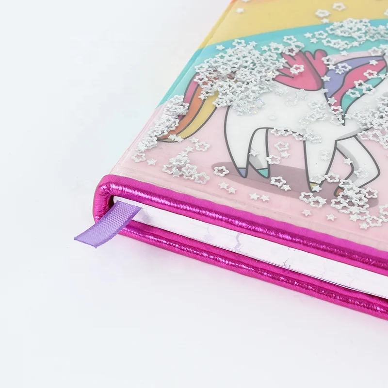 Custom size clear Oil  PVC plastic cover notebook liquid cute girl school book