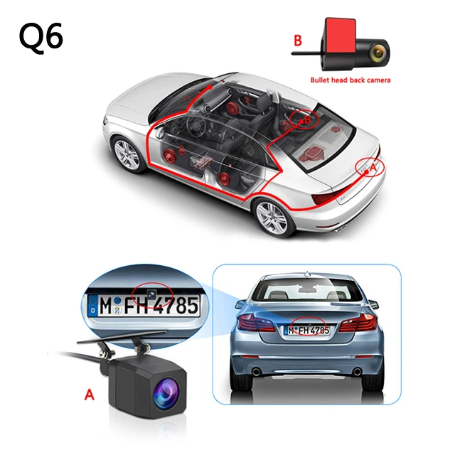 Front real 2k resolution WIFI dash cam black box double recorder 1.47 inch IPS screen 150 wide angle rear camera 1K vehicle dvr