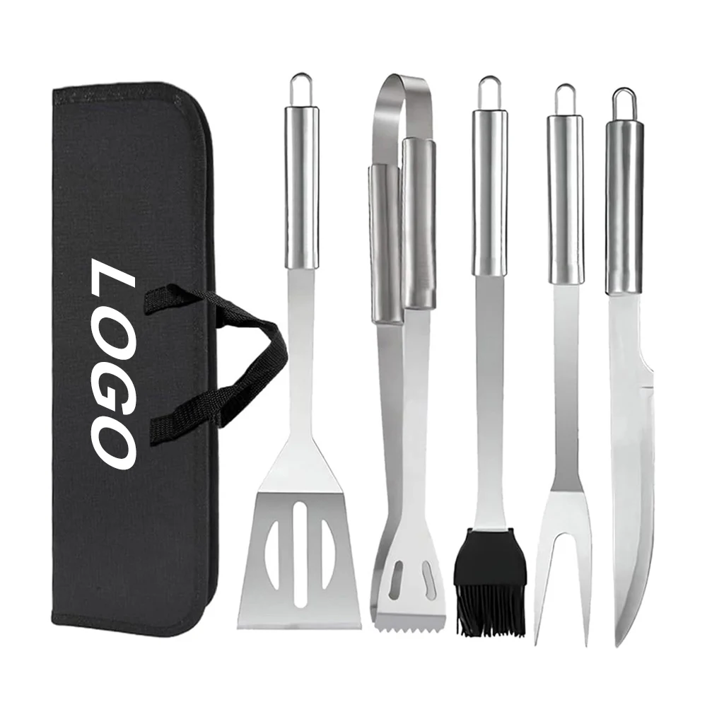BBQ Tools Set Outdoor Barbecue Utensils Garden Grill Multi function Accessories Stainless Steel In Portable Case Bag