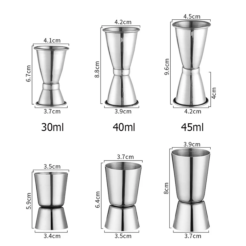 
Stainless steel Double Cocktail Jigger Measuring 30ml 40ml 45ml 