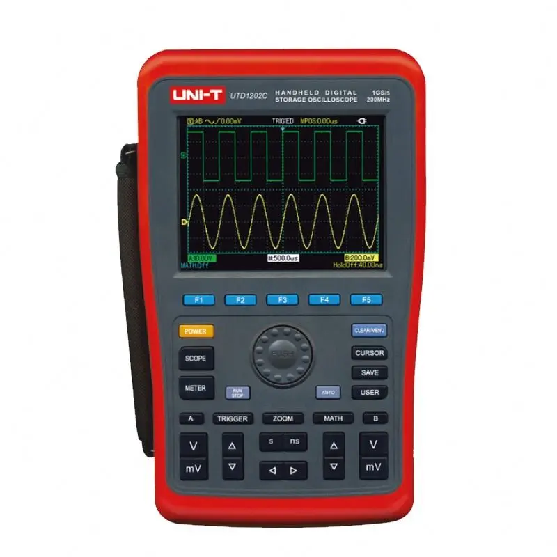 UNI-T UTD1202C Handheld Digital Storage Oscilloscope 200MHz 2 Channels 1GS/s Voltage Current Resistance Capacitance Multimeter