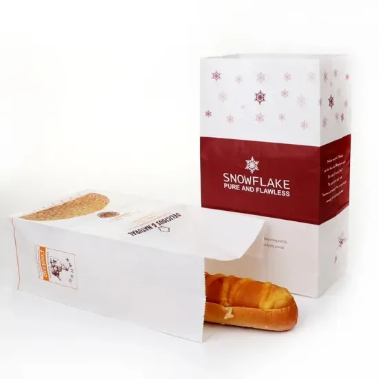 Wholesale Custom Bakery White Craft branded emboss paper bags panama with Square Bottom