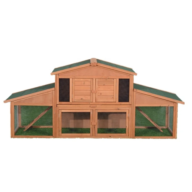 Deluxe Wooden Rabbit Hutch Large Cage Wood Hen House industrial Chicken Coop direct New