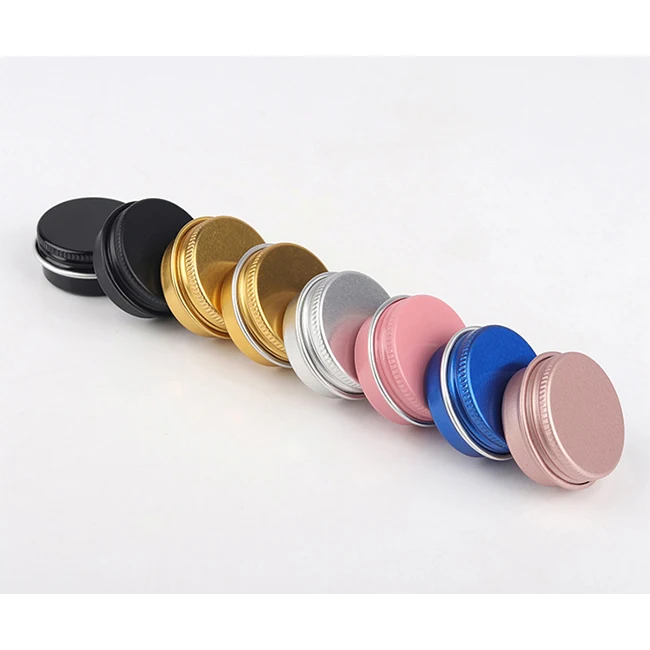 10g Silver Blue Gold Pink Screw Top Solid Perfume Tins Small Aluminium Jar Custom Printed Metal Lip Balm Tin Can