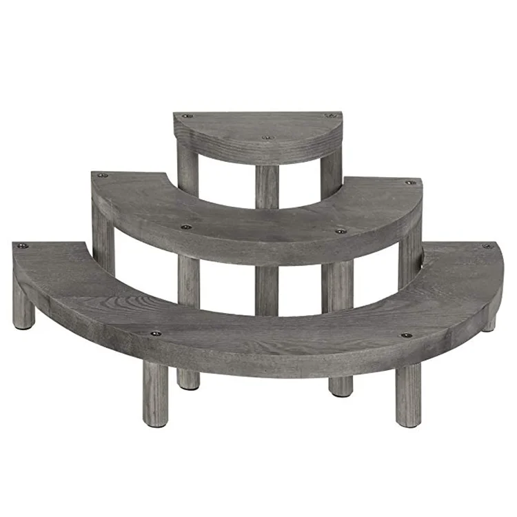 Винтажная серая трехкаскадная полукруглая подставка для сережек в форме капкейка