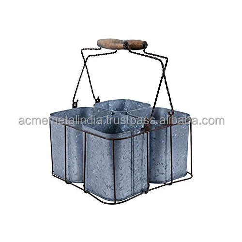  Железной проволоки инструмент Caddy посуда держатель деревянное основание меди для хранения и порядка Сделано в Индии по ACMI дома с покрытием из металлической сетки