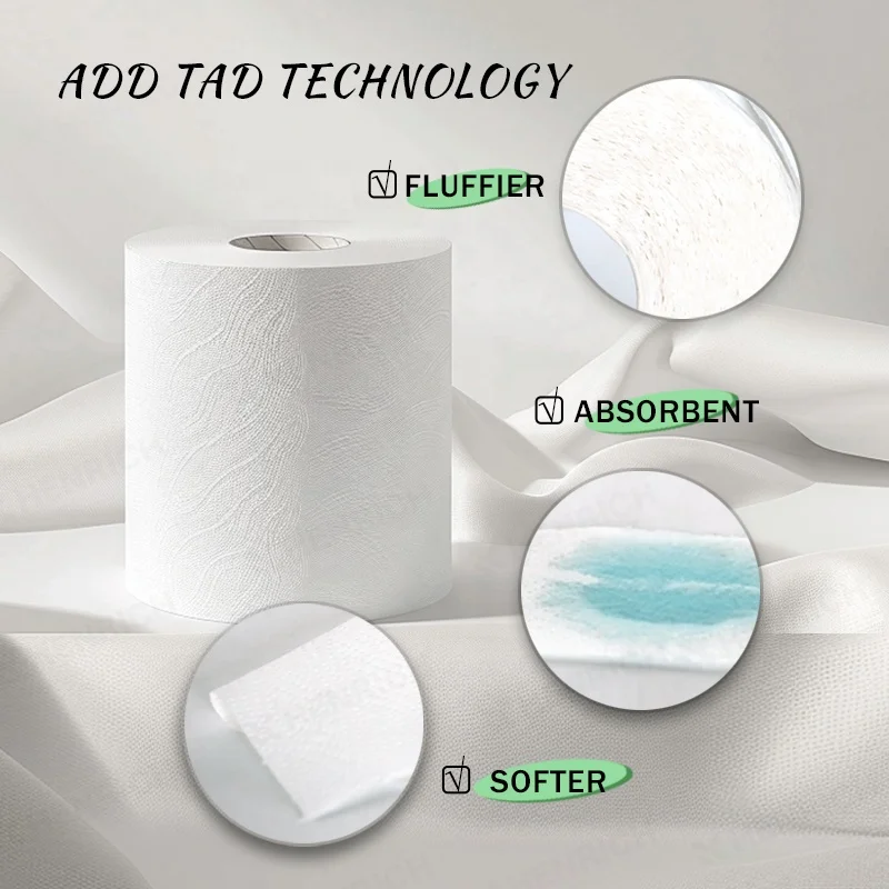 New Products 1ply 2ply 3ply 90 Rolls 15gsm Toilet Tissues White Custom Logo Cores Toilet Paper For Bathroom Use
