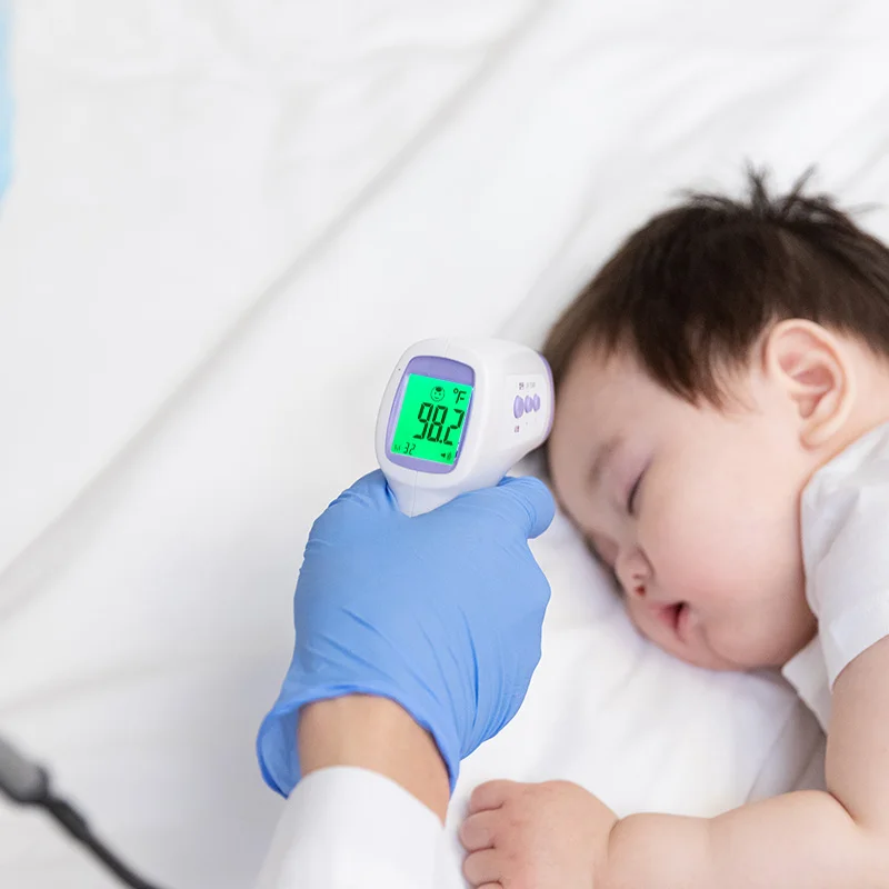 Portable Digital Infrared Forehead Thermometer - Medical-Grade Contactless Fever Scanner with Alert and Illuminated Display