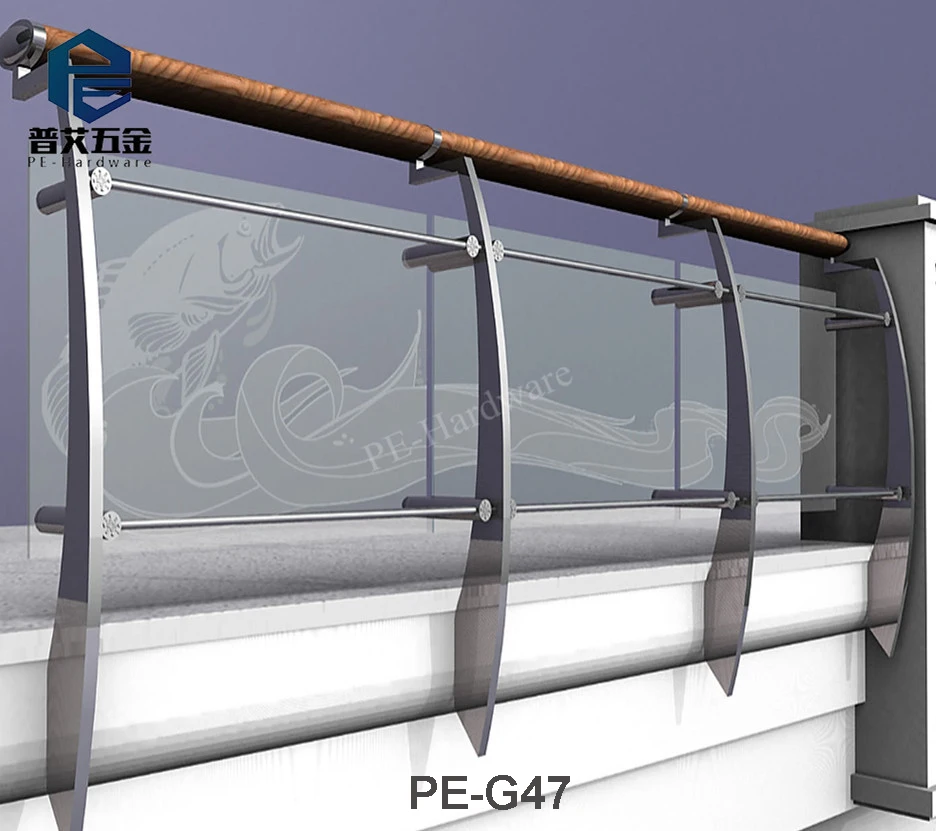 new design floor mounting stair glass balustrade