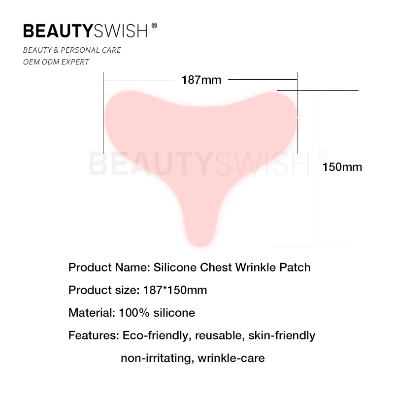 OEM Patch T shape Chest Mask Anti Wrinkle Soft Adhesive Reusable Silicone Chest Pad For Decollete