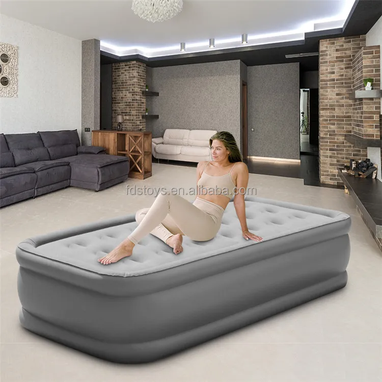 New Inflate Air Mattress with Built-in Pump -  Large Queen Size Inflatable High Mattress Air Bed for Camping