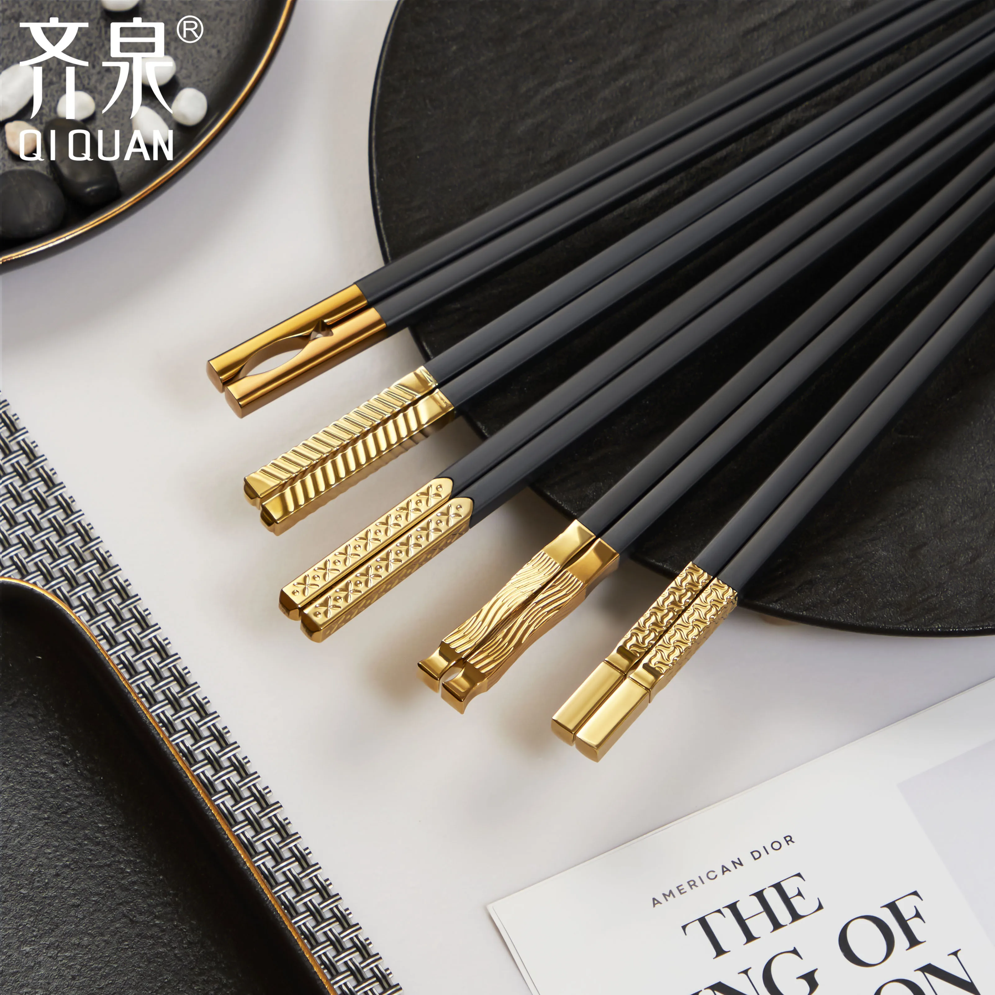 Chinese Hotel Luxury Non Stick Oem Hiwrae10 Fiberglass Chopsticks With Logo Customized Chopsticks