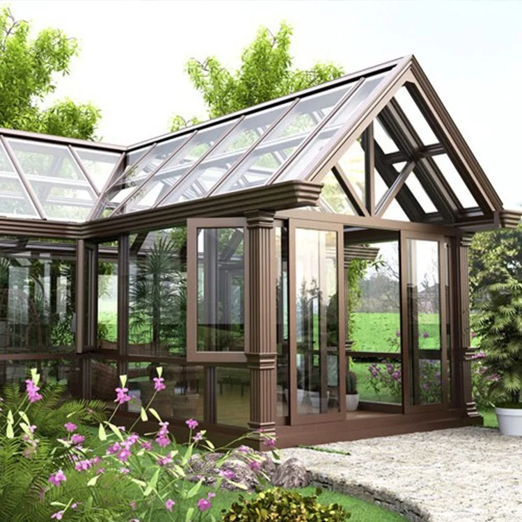  Sunroom для зимнего сада с китайского завода стеклянные дома алюминиевой рамой