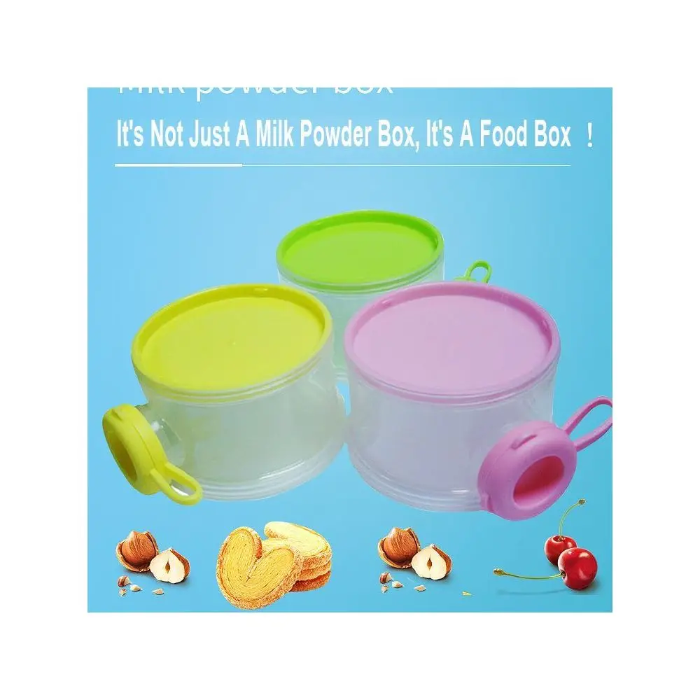 Hot Sale 3 Layers Portable Milk Powder Box Baby Storage Plastic Transparent Milk Powder Container Box