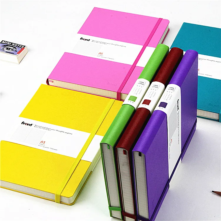 2021 Kawaii pink Hard Cover Customizable Leather Note Book Custom Printing Stationary Journal Notebook