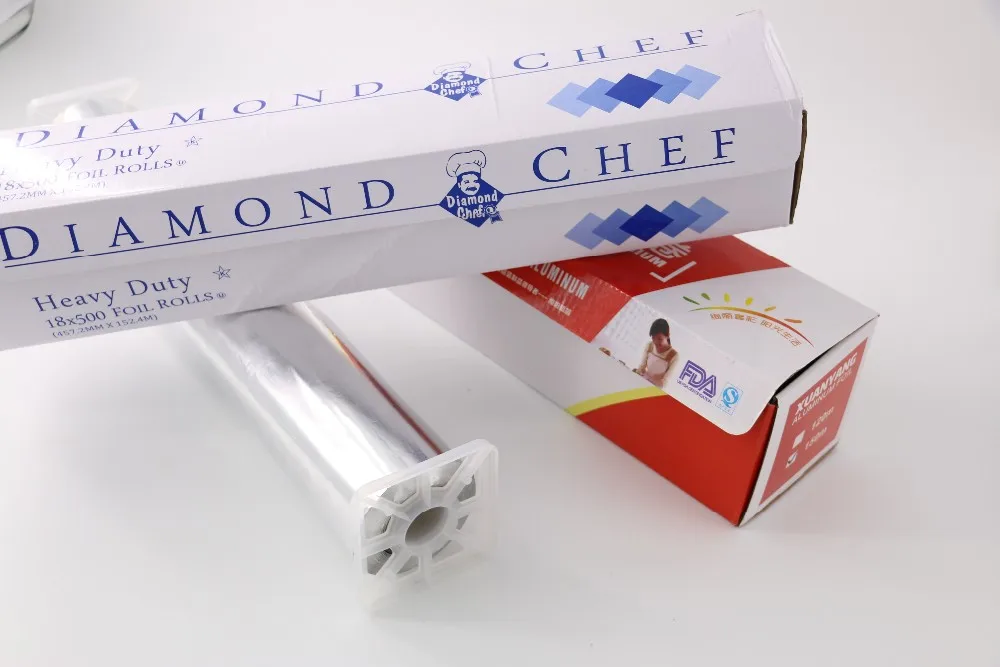 450mm width 300m length household food grade aluminum foil with cutter Packaging foil roll