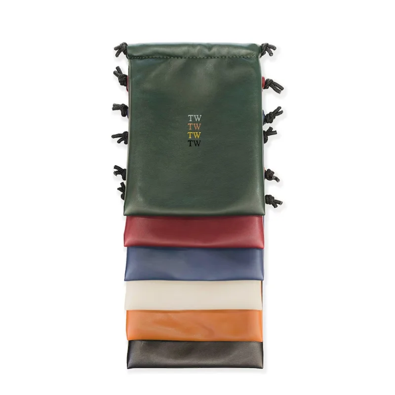 Golf Drawstring Bag Premium Leather Golf Valuables Pouch Bag Portable Stuff Sack