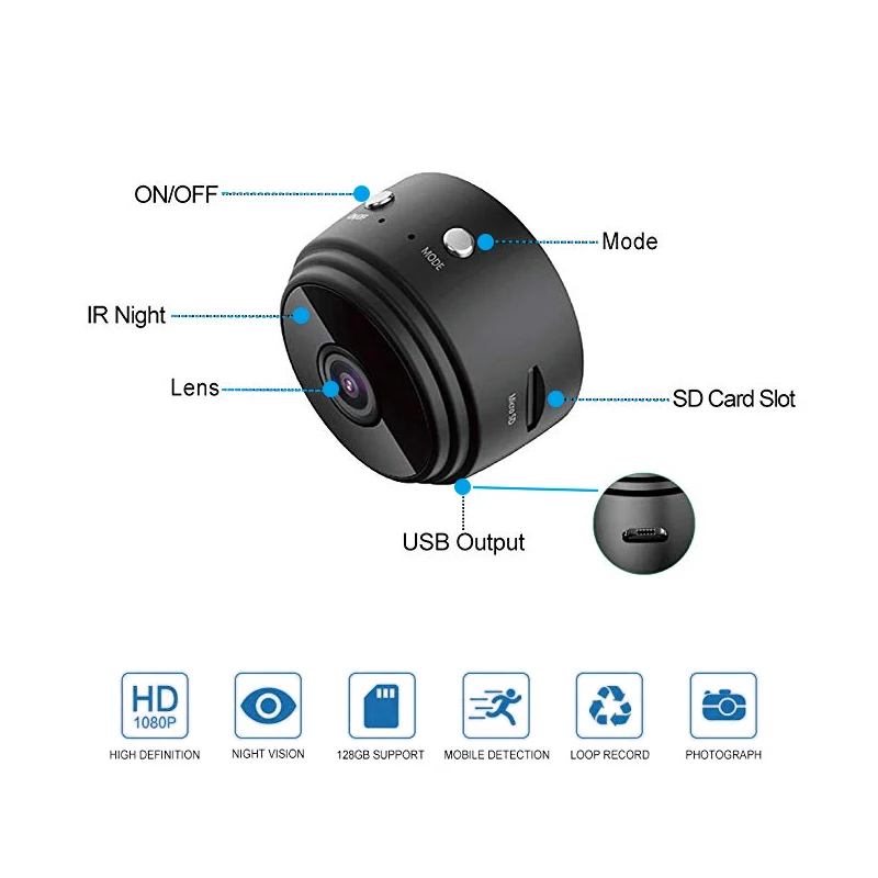 TOPU.Y a9 small good New Mini Cloud Wireless Home Security Monitor IP 1080p Hd WiFi Camera With Wholesale Price