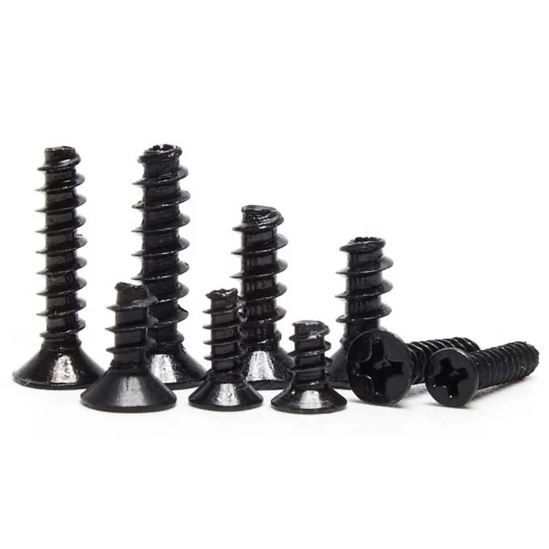 18-8 Stainless Steel SS304 A2-70 A2-80 SAFE 2205 2207 Black E Coat Cross Recessed CSK Head Tapping Screw