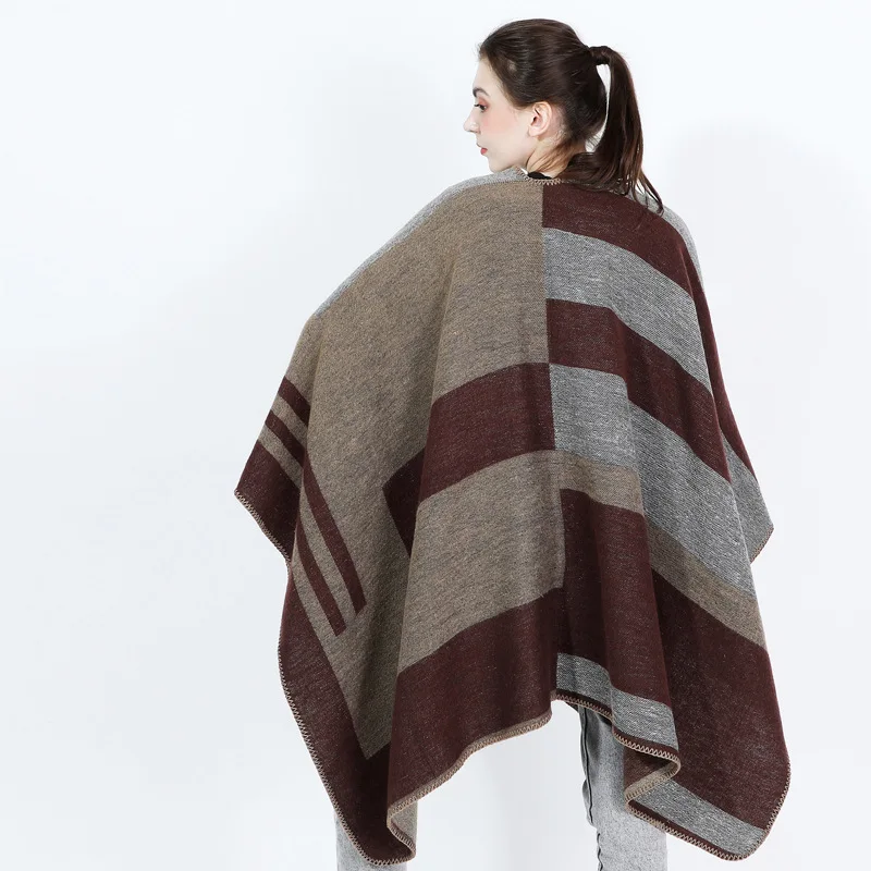 
Hot Sale Europe Mexican 100% Viscose Women Poncho Girls Cape Shawl Pashmina Poncho Sweater Ladies Winter Shawl 