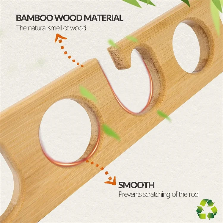 Baitcasting Spinning Reels Rod Storage Wood Fishing Pole Wall Rack Fishing Rod Racks Bamboo Fishing Rod Holders for Garage