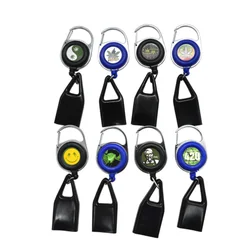 Hot Selling Silicone Sticker Lighter Leashes Safe Stash Clip Retractable Keychain Holder Customize Logo Smoking Accessory