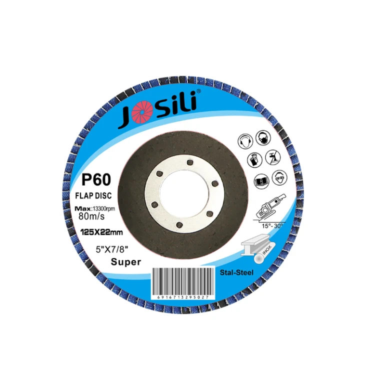 Factory price Josili flap disc supplier 5in flap disc metal backing flap disc