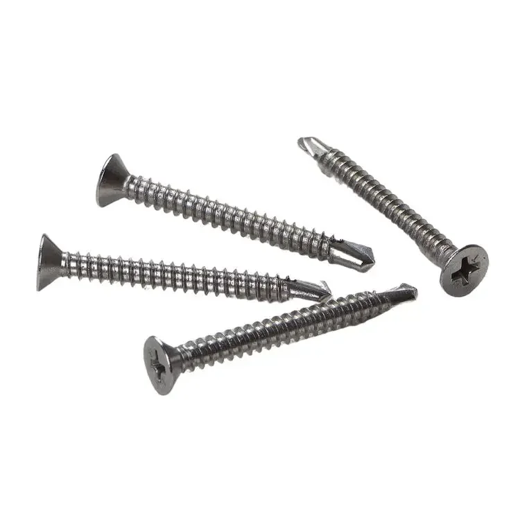 wholesale custom Stainless Steel Large Flat Head Drill Tail Self-Tapping Screw Galvanized Blue Zinc Dovetail Screw Set