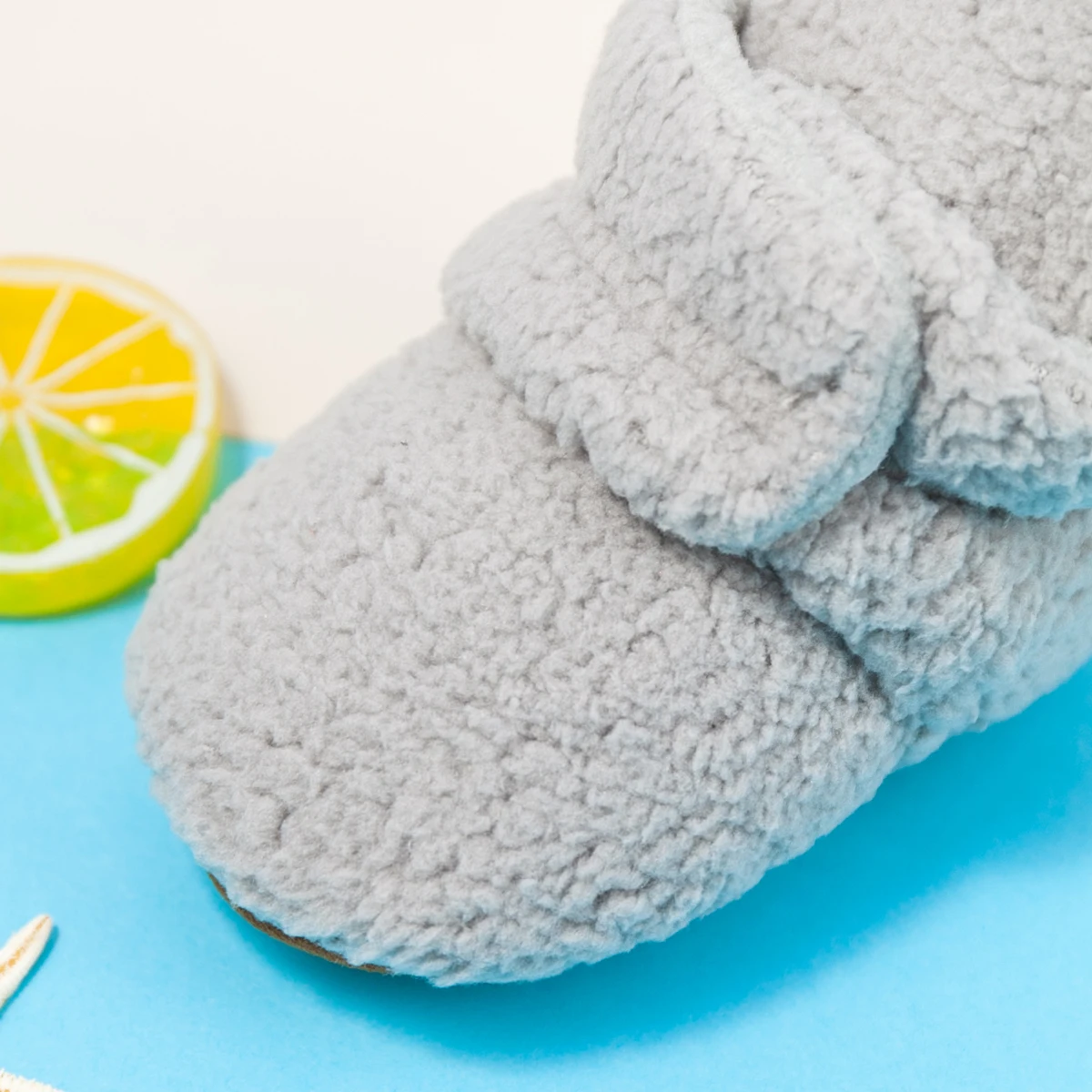 Customize Fleece Lined Baby Booties Hook&Loop Closure Soft Warm Infant & Toddler Winter Shoes Crib Shoes