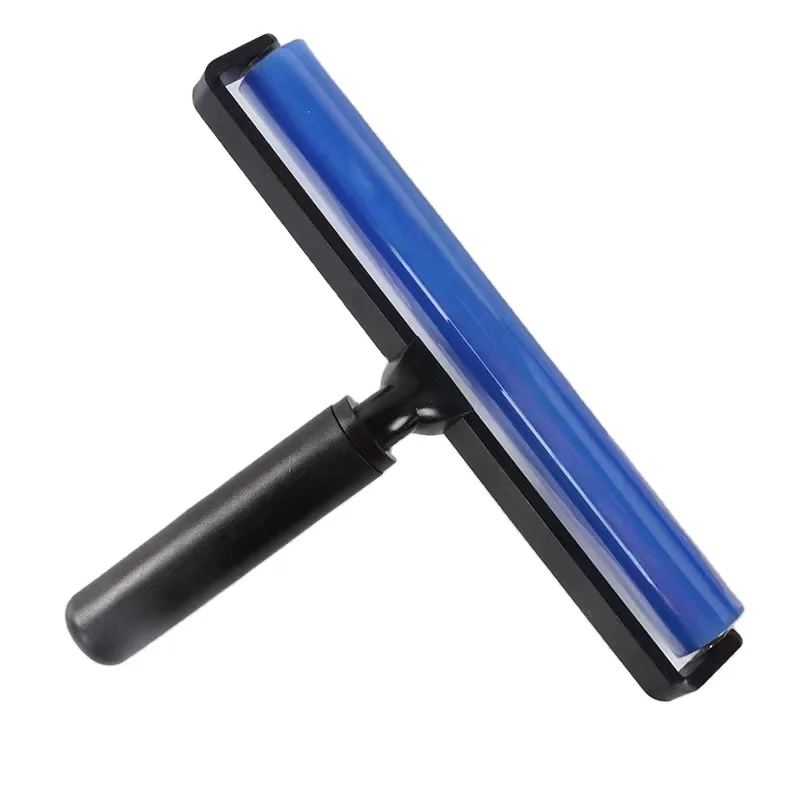 Plastic Handle Blue Manual Cleanroom Reusable Adhesive Brush Lint Remover Silicone Tacky Roller