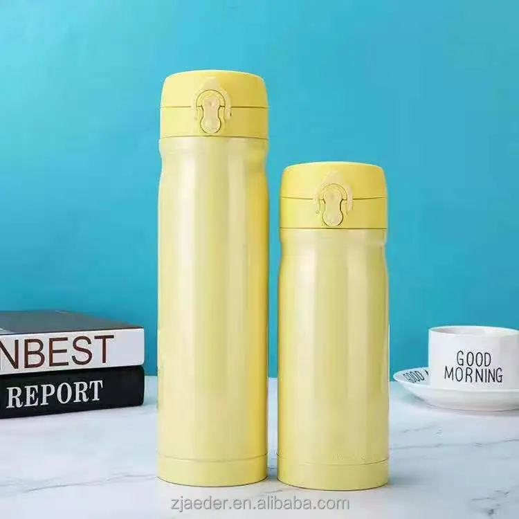 Custom wholesale 500ml double wall travel water bottle vacuum flask thermos with one click open lid