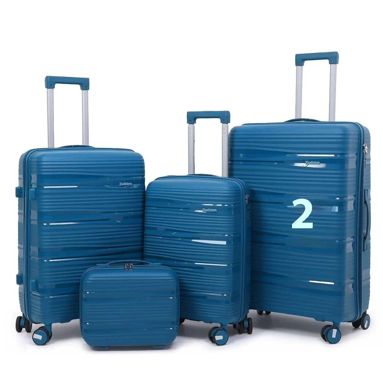 Large Capacity Three-Piece Set Aircraft Wheel Boarding Suitcase PP Zipper Full Color Pull Rod Box Universal Wheel Hard Spinner
