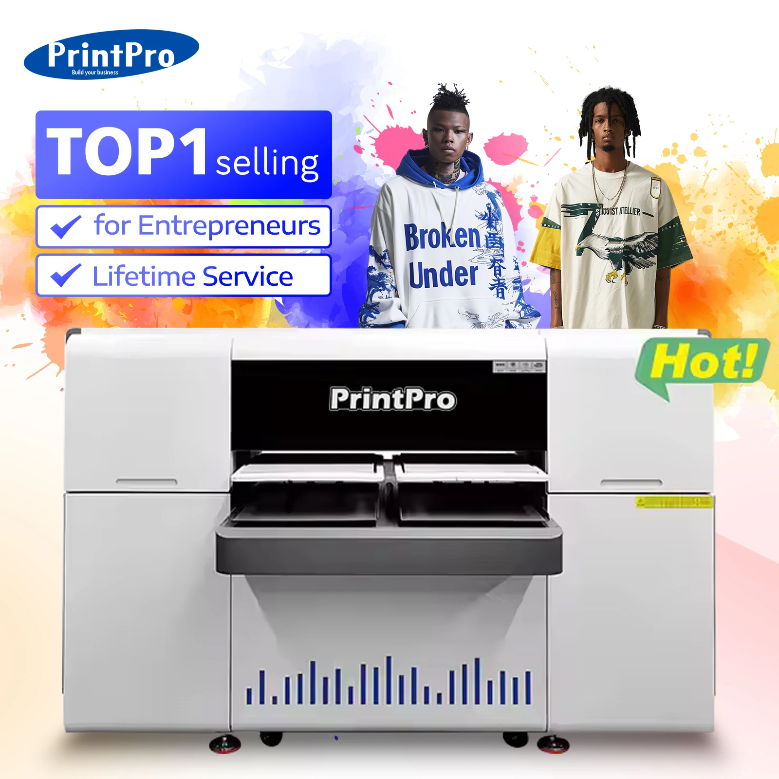 PrintPro Прямая продажа с фабрики цифровая ткань для одежды цена футболка принтер печатная машина