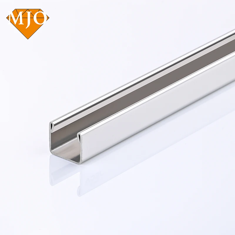 Foshan Factory MJO Glass Railing Profile Spigot Glass Railing For Bathroom Decoration 304/316 Metal Tile Trim