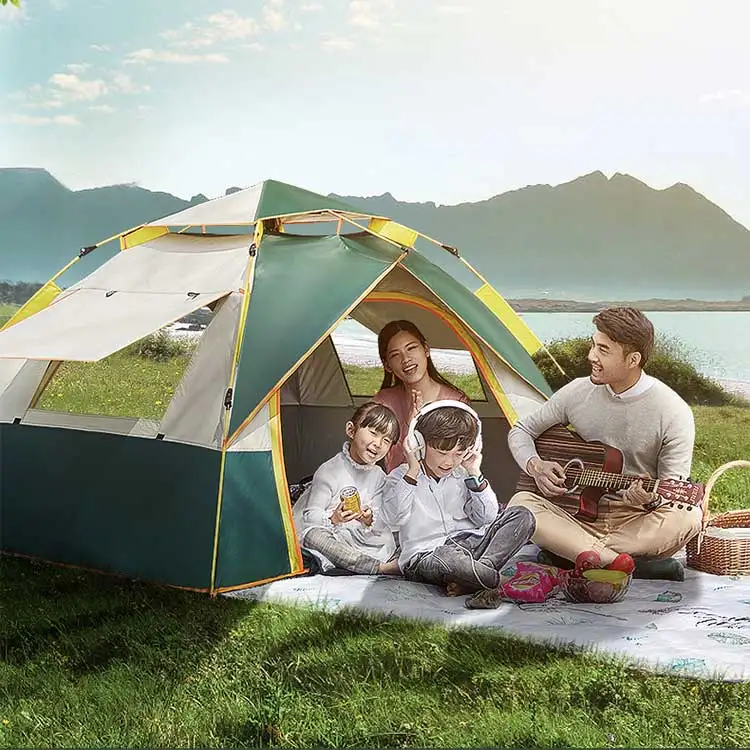 OEM Outdoor Camping Portable Shelter 2-4 Person Ultralight Waterproof  Fold Tent Automatic for Family Travel