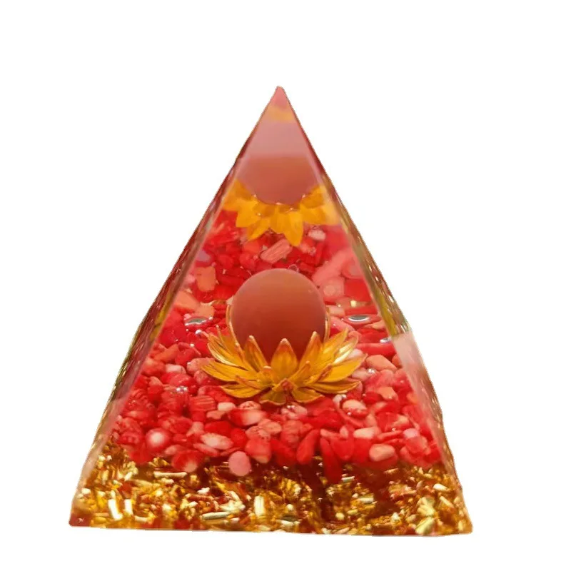 Камень-Чипстон чакра 6 см кристалл Nubian Orgonite пирамида для украшения дома