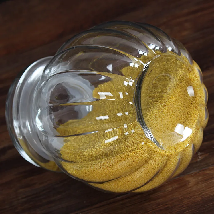 Pumpkin Shape Honey Jam Bottle Glass Jam Jar Food Storage Preserve Honey Glass Jar Fridge Air tight Glass Storage Jar