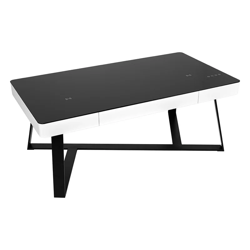 Customize Modern Multifunction Wifi Wireless Charger Speakers Smart Glass Touch Screen Coffee Table