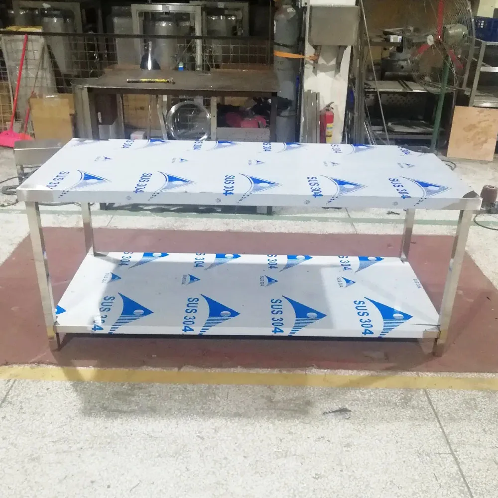 Kitchen Furniture Stainless Steel Double-layer Factory Commercial Operation Worktable