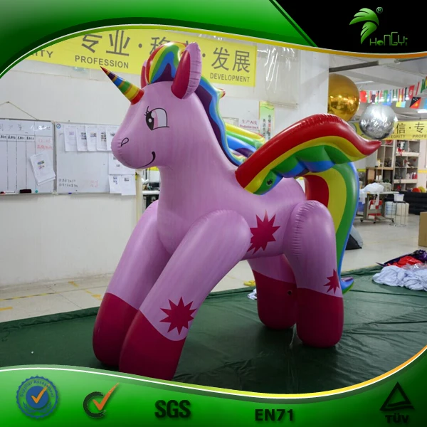 Giant Inflatable Pink Unicorn Yard Doll with wings Inflatable Anime Rainbow Horse Cartoon Animal Pool Float Toys