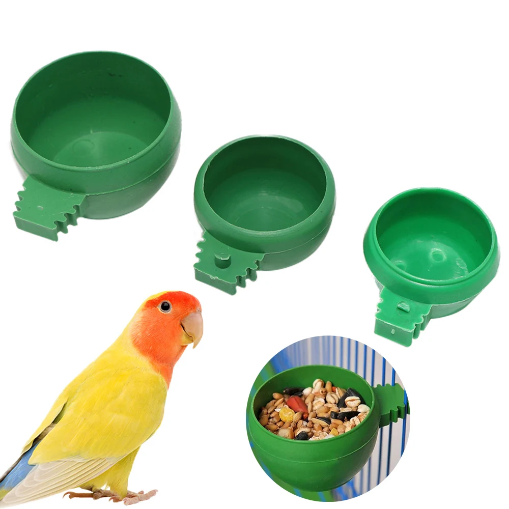 Good Quality Bird Food Water Bowl Feeder Plastic Parrot Pigeons Birds Feeding Trough
