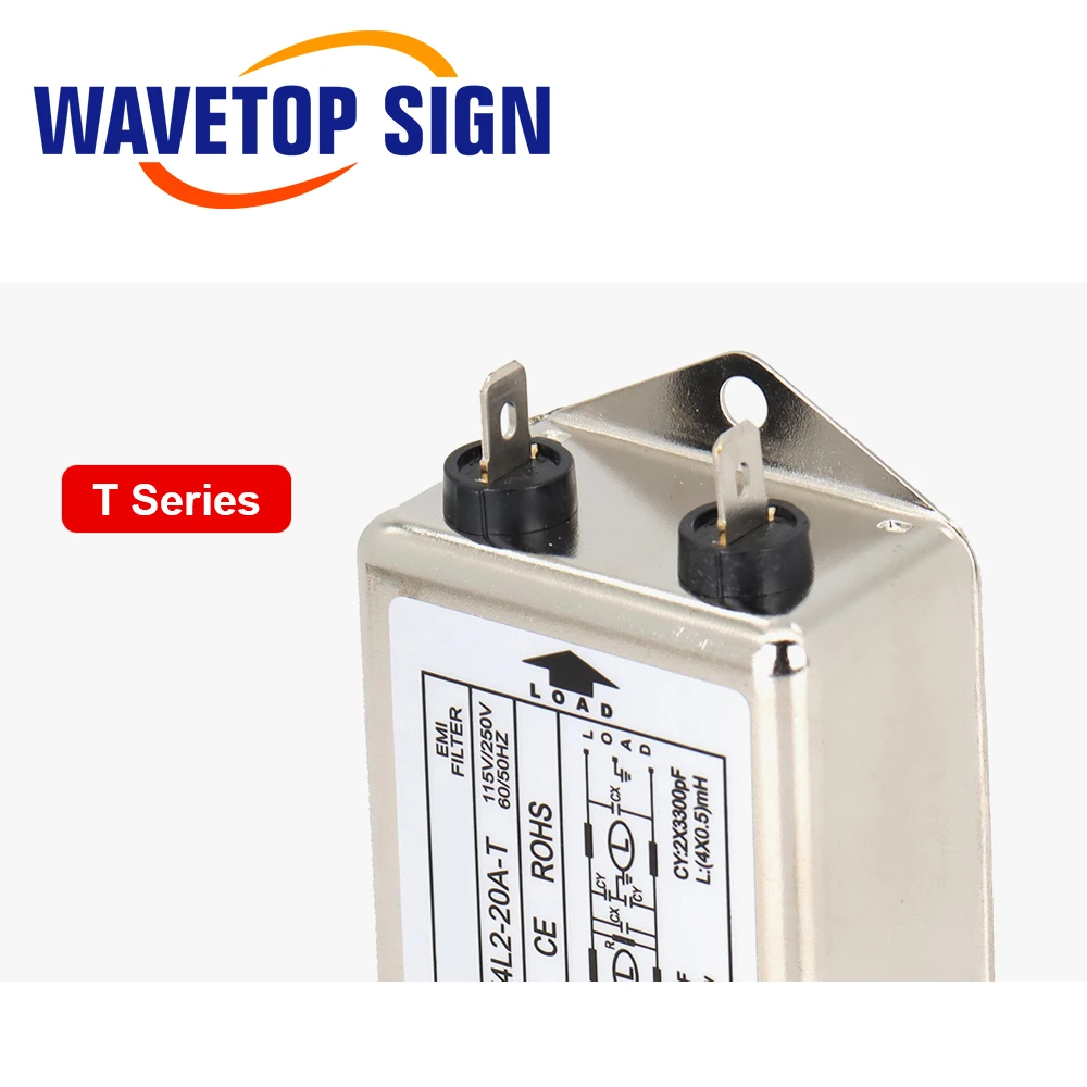 Мощный фильтр WaveTopSign EMI CW4L2-10A-T/S CW4L2-20A-T/S однофазный 115 В/250 В 20A 50/60 Гц для лазерной гравировки СО2