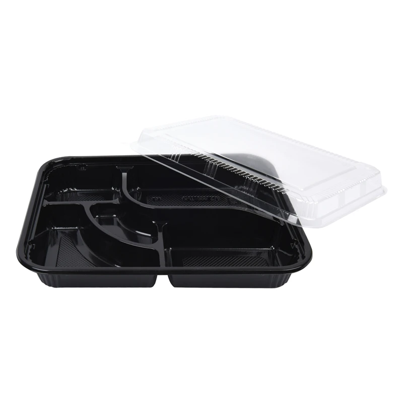
Disposable Bento Lunch Box Plastic Food Container 5 Compartments 