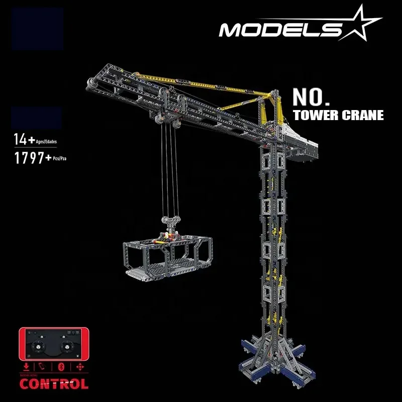 1797PCS DIY Assembly Building Blocks Tower Crane Model Simulated Tower Crane Building Blocks Toys For Kids