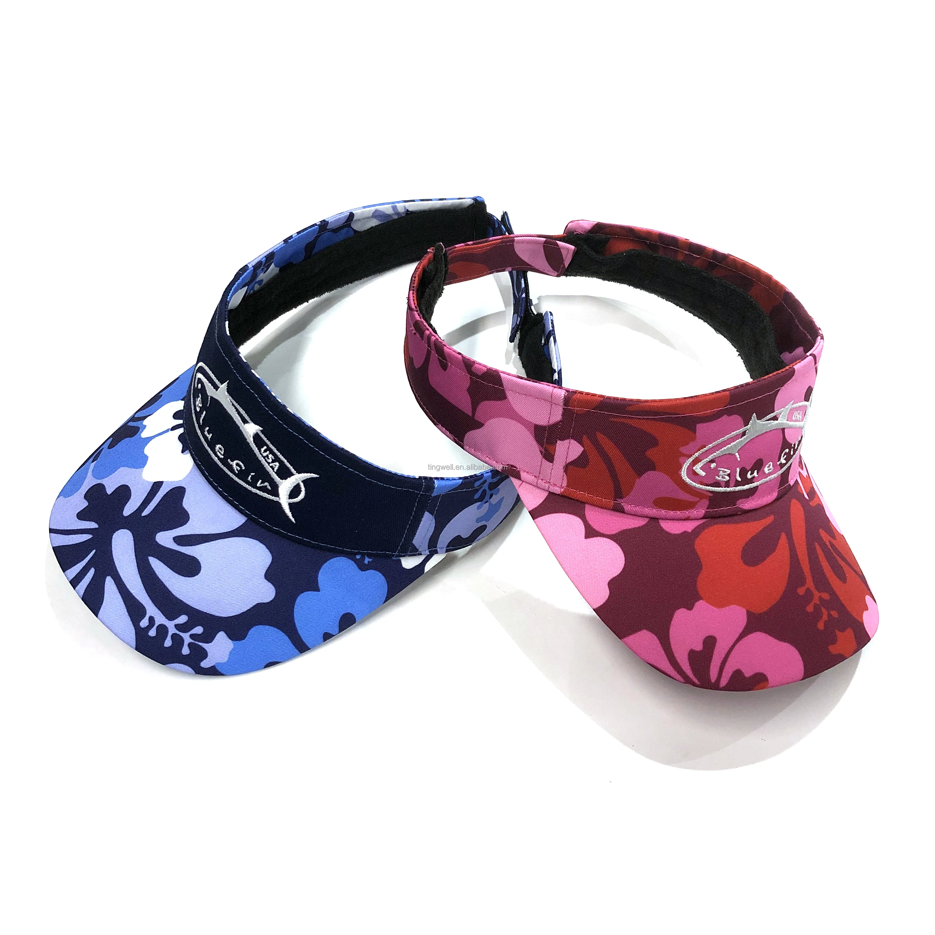 Wholesale Outdoor Adjustable Sun Running Visor Hat Custom Embroidery Printing Logo Sports Golf Sun Visors Cap For Women Men