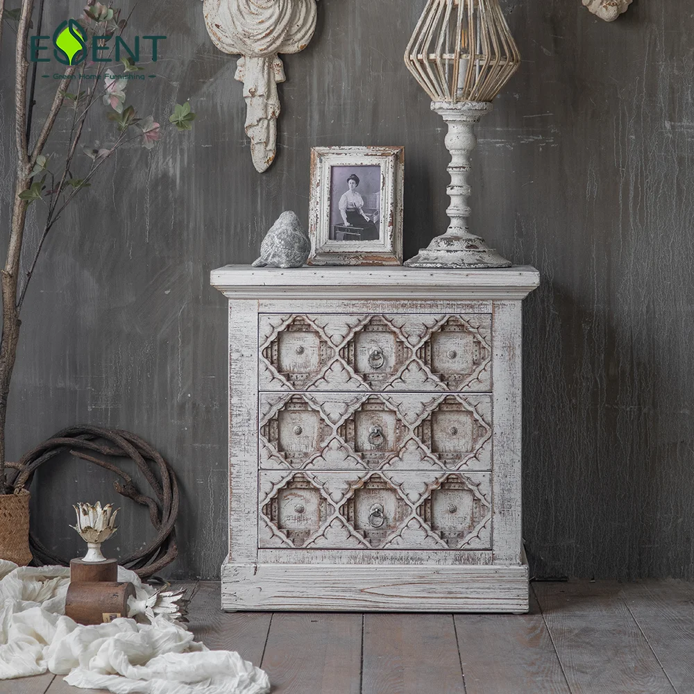 Antique Vintage Reclaimed Wooden Carved Door Side Board Retro Accent Cabinet Storage Chest Of Drawers Living Room Cabinets