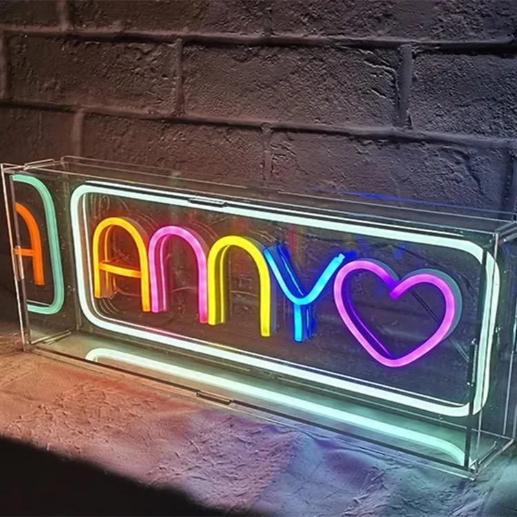 Custom Led Neon Sign Small Cheer Neon Sign Box Led Decorative bar Sign for Table Decoration