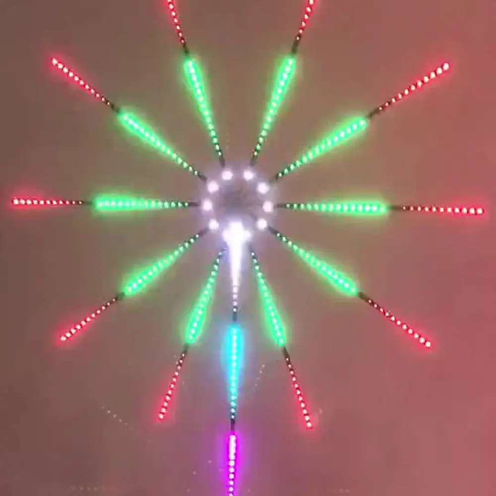 Digital IC Controlled RGB USB 5V WS2812B LED Strip Lightwave Fireworks Sound Control LED Christmas Fireworks Marquees Lights
